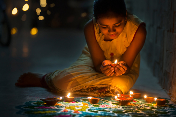 Girl Celebrating Diwali