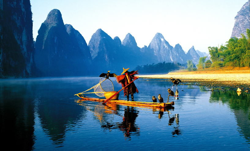 Fisherman on the Li River in Guilin, China