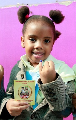 Little Girl with Immunization Record - Shot@Life