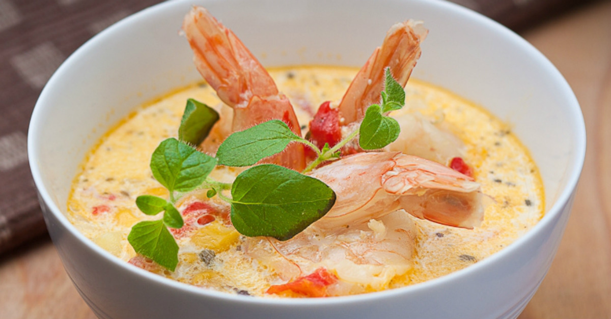 Cooked slowly with coconut milk, this soup would be ideal for fans of seafood.