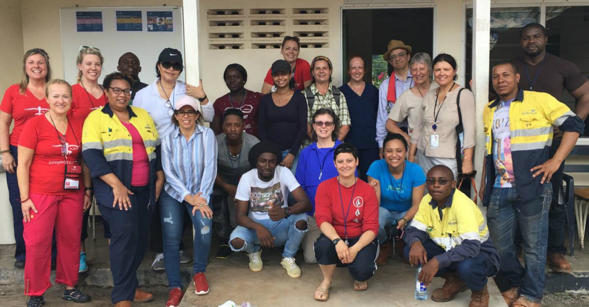Nurses from Passport Health and volunteers with Project C.U.R.E. join in Suriname.