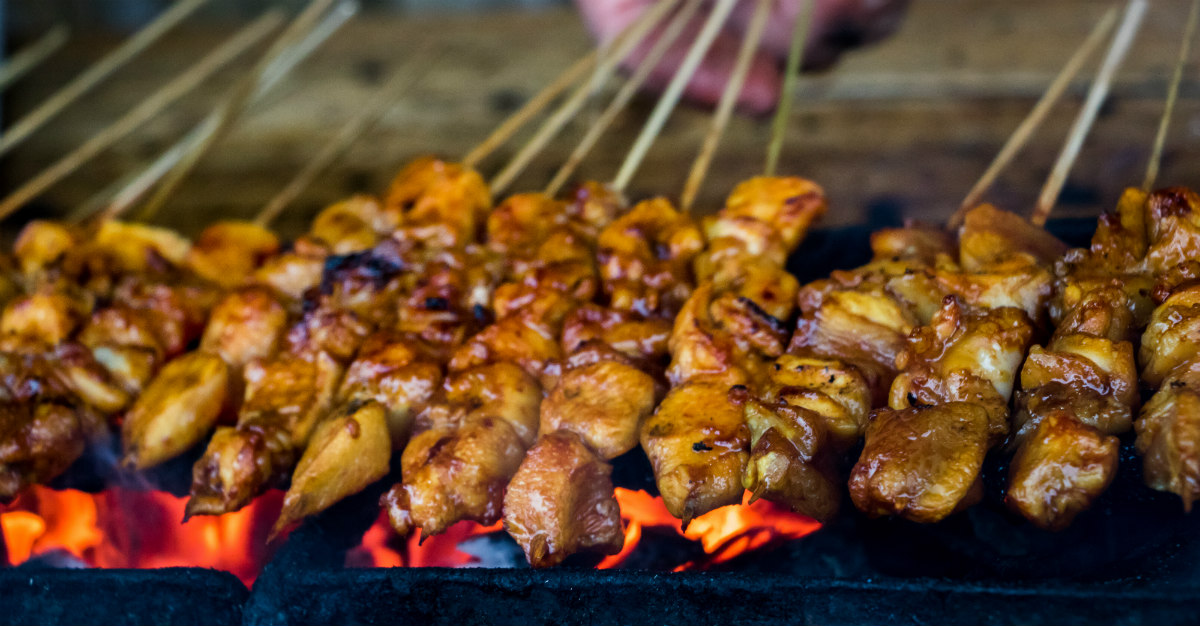 The meat may vary, but satay often relies on the same peanut-based sauce.
