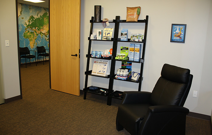 Passport Health offers a wonderful and relaxing waiting room.