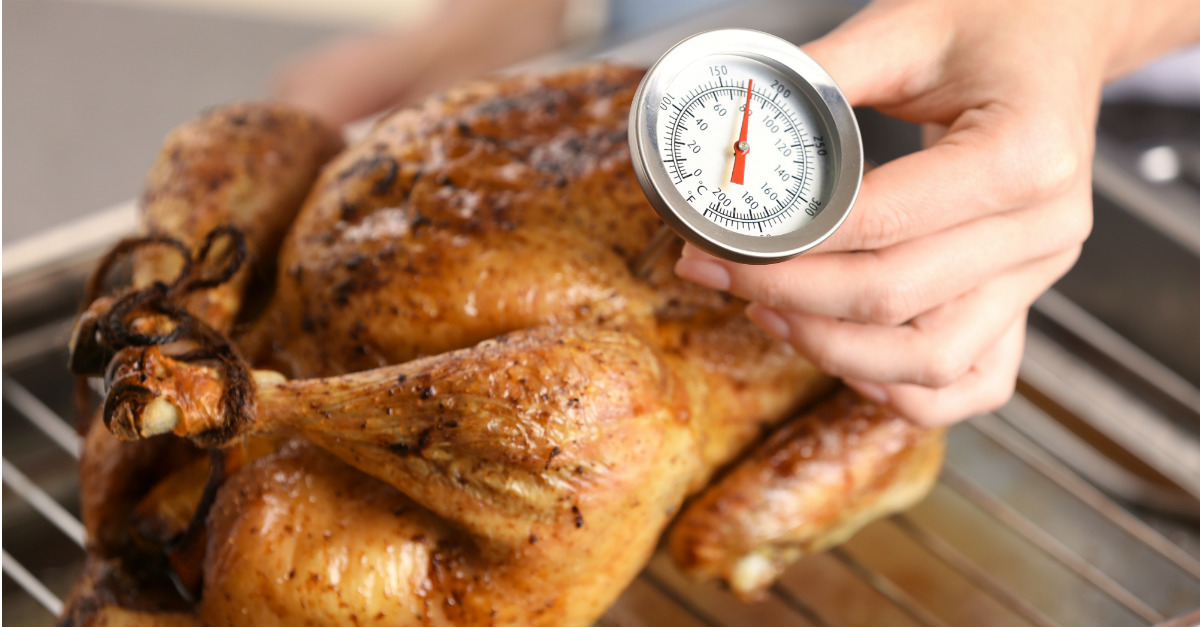 Even slightly undercooked poultry can lead to food poisoning.