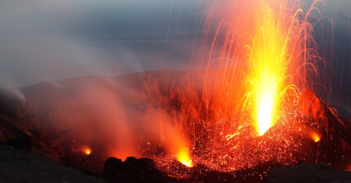 Mount Stromboli during an eruption.