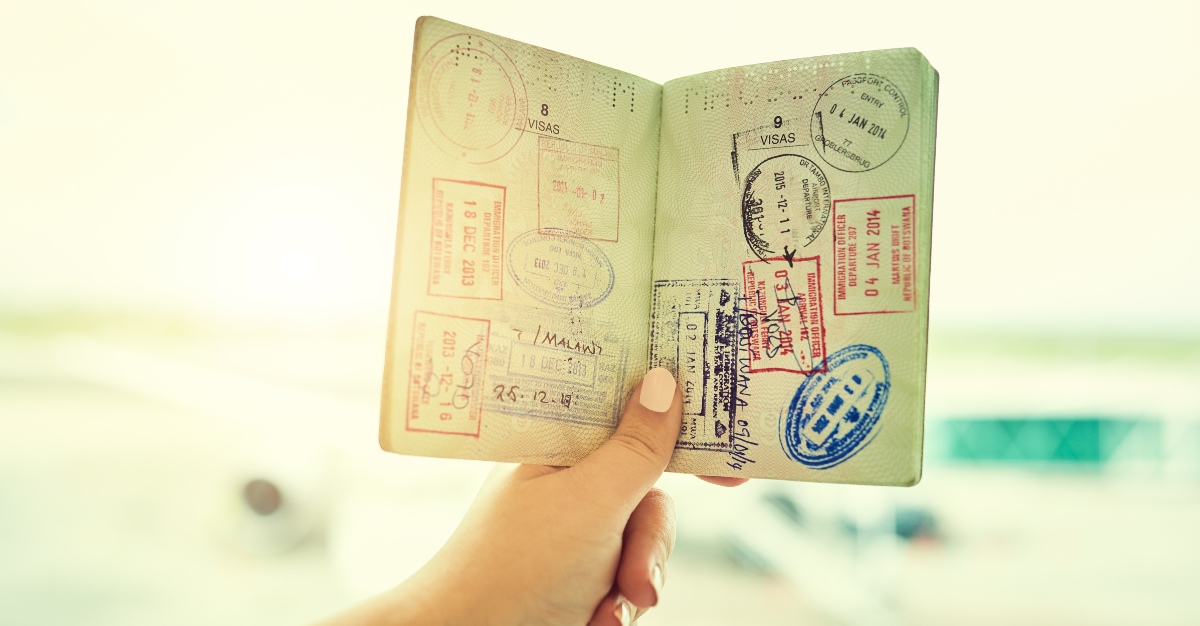 passport. travel documents for immigration officers in the airport