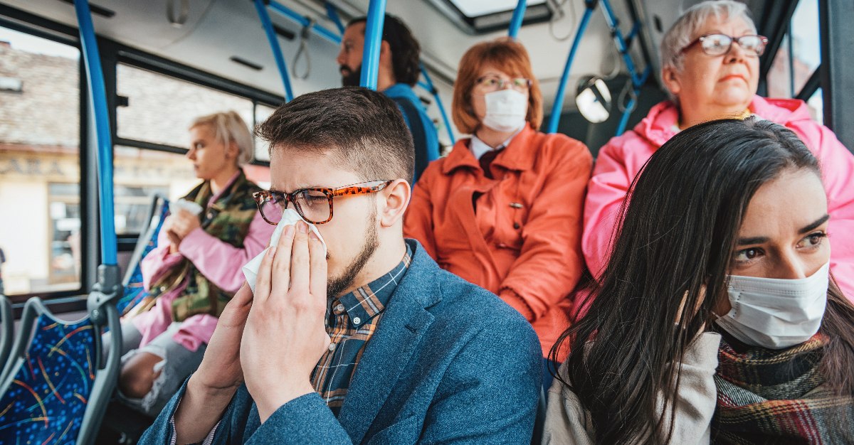 People traveling on public transit while sick can be a danger to both themselves, and others.