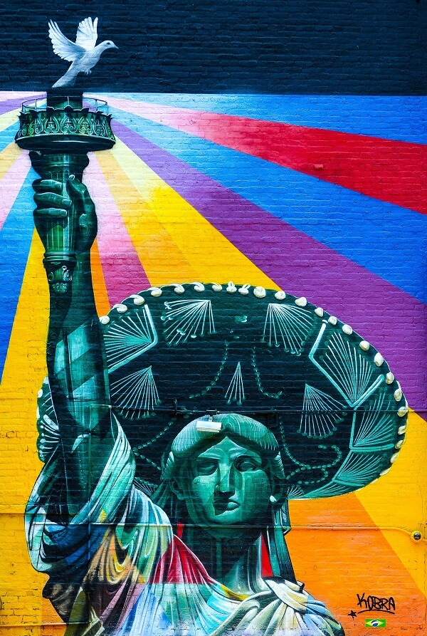 statue of liberty mural caleb wright